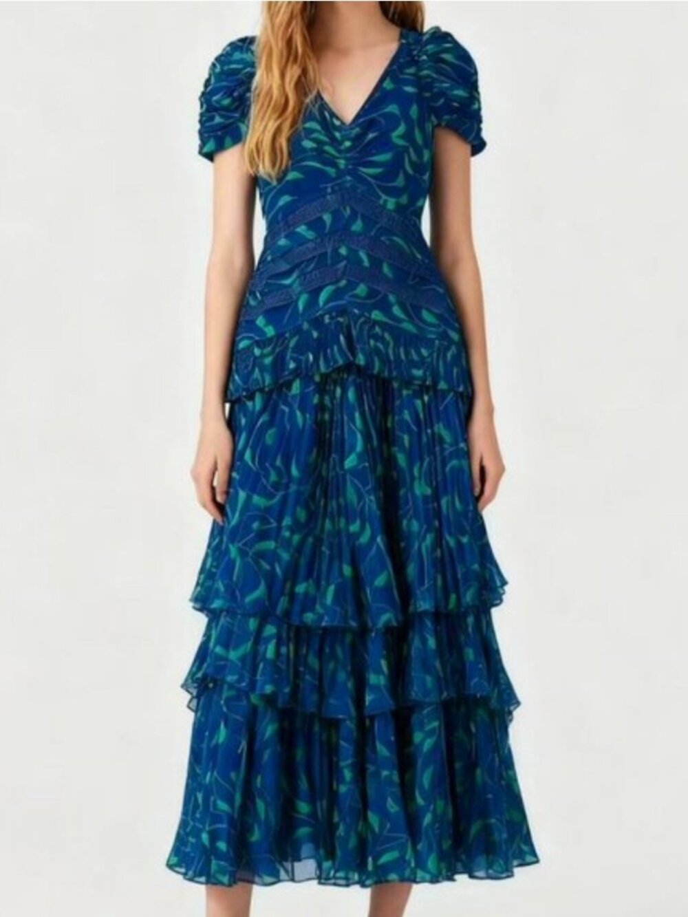 Self-Portrait Printed Cresent Dress w/ alterations | 2 - Picture 7 of 7
